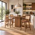 Wooden Bar Chair with Woven Cane Backrest-Z-BC-001