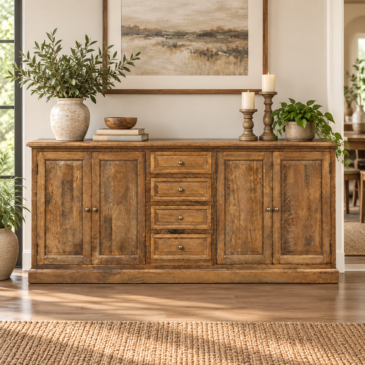 Mango Wood Sideboard with Antique Polish -Z-SV-019