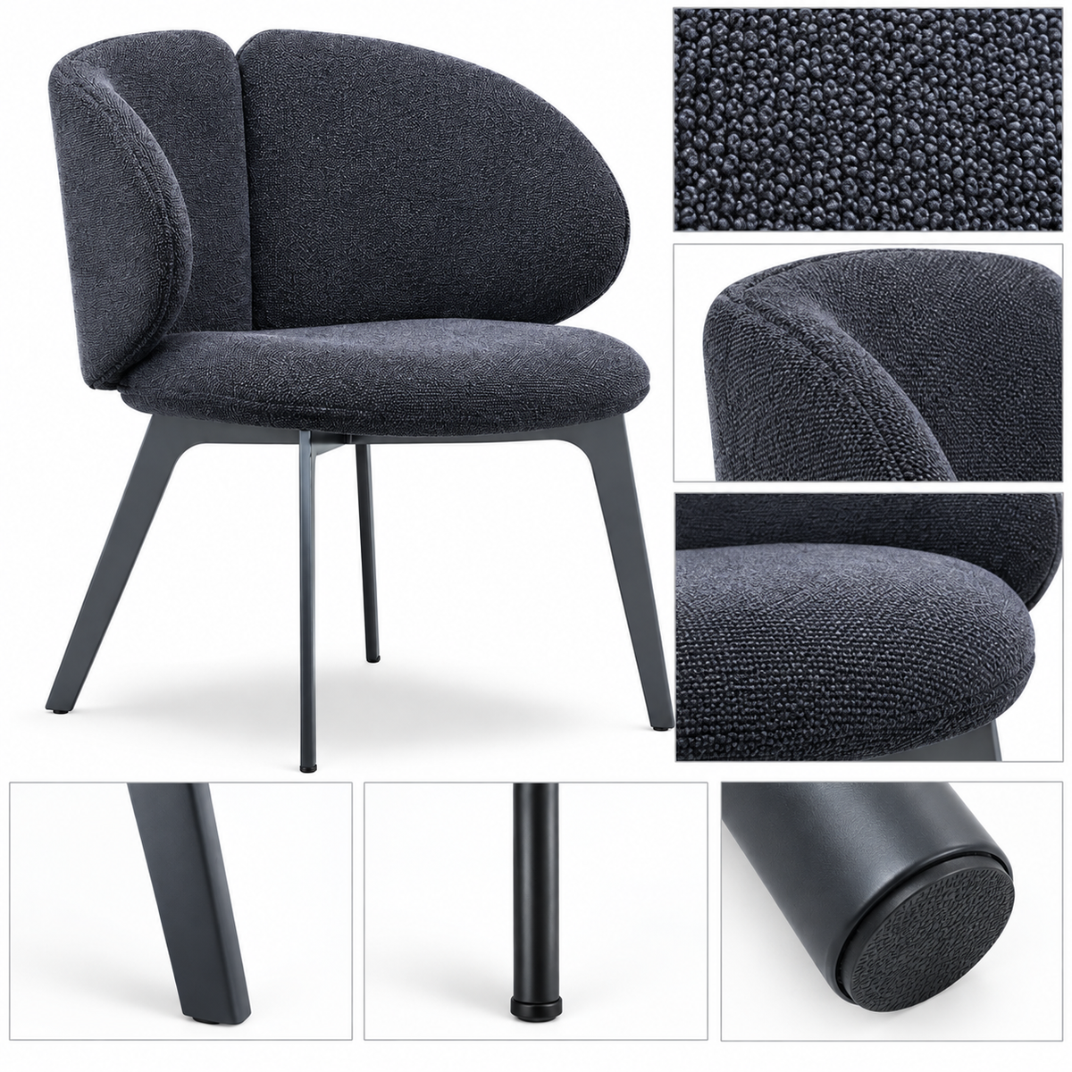 Modern Curved Design with Sleek Metal Frame Dining Chair -Z-DC-013
