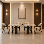 6-Seater Rectangular Marble Dining Table-Z-DT-024