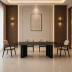 Contemporary Elegance Black Marble Dining Table-Z-DT-023