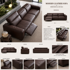 Dark Brown Leather Power Recliner Sofa - Z-RS-002