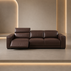 Dark Brown Leather Power Recliner Sofa - Z-RS-002