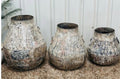 Rustic Metallic Mosaic Vases – Set of 3 -Z-DA-002