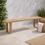 Solid Slatted Wooden Entryway Bench - Z-BB-005