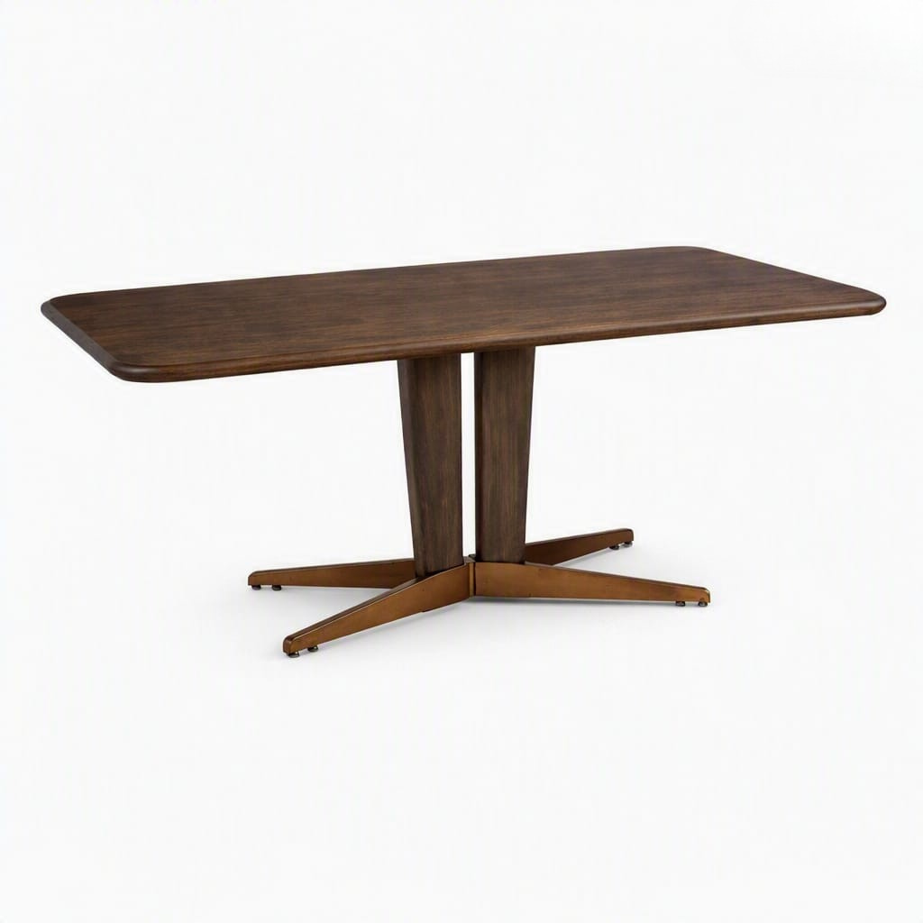 Wooden Dining Table with Metal Base -Z-DT-030