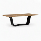 Wooden Dining Table with Metal Base -Z-DT-031