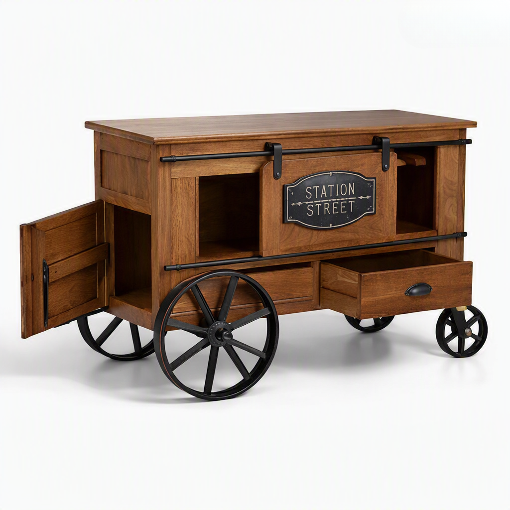 Mango Wooden Bar Cart Cabinet -Z-BC-009