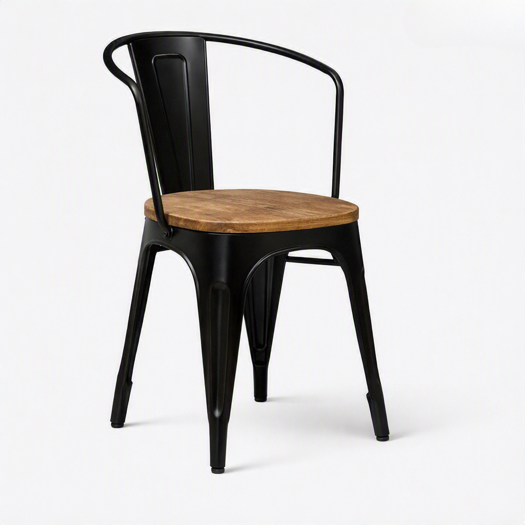 Metal and Wooden Cafe Chair -Z-DC-022