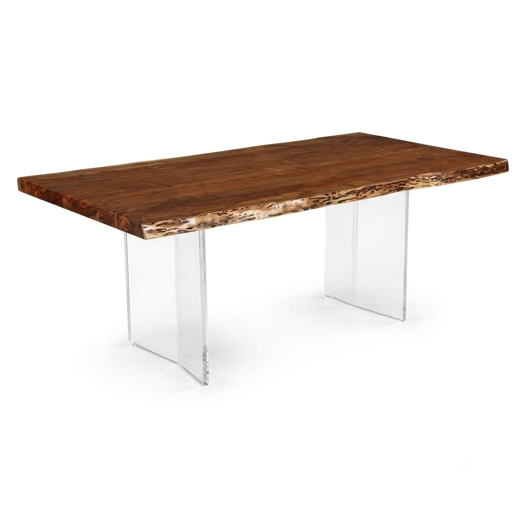 Wooden Dining Table with Plexi Glass Legs -Z-DT-036