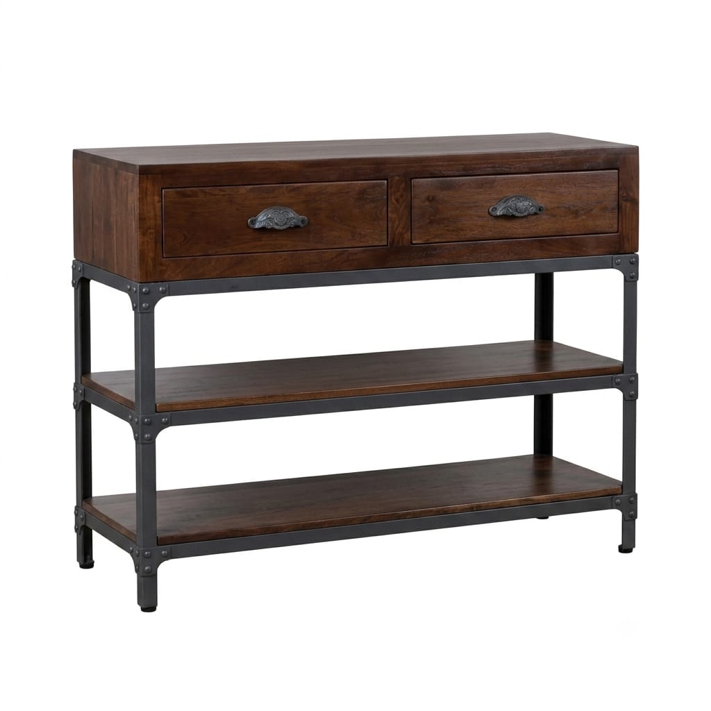 Metal and Mango Wood Console Table -Z-C-012