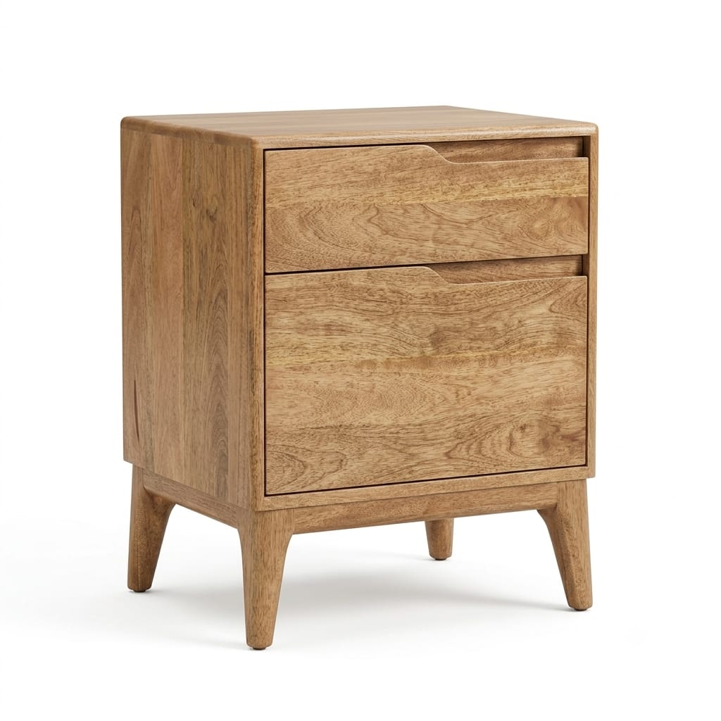 Wooden Bed Sidetable with Natural Matte Finish -Z-BS-012