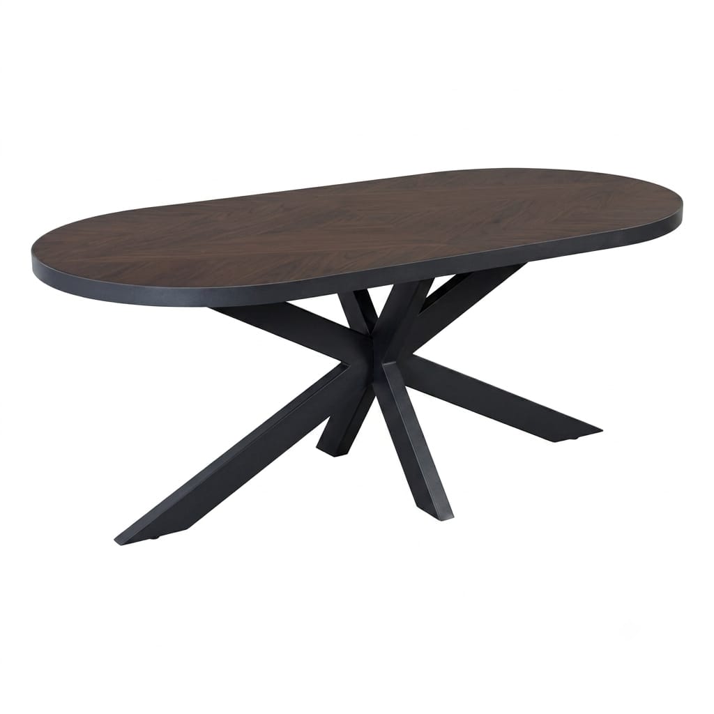 Oval Dining Table with Metal Base -Z-DT-040
