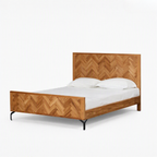Chevron Elegance Wooden Bed -Z-B-026