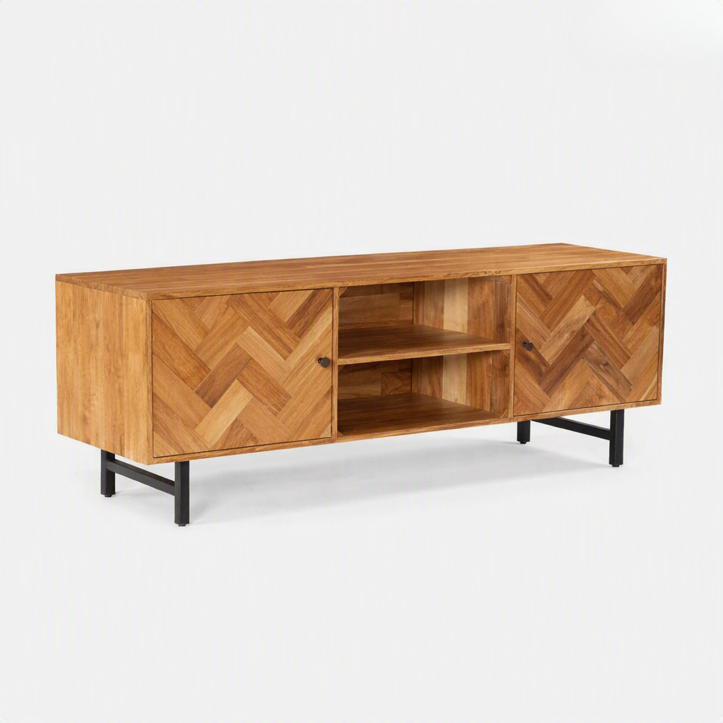 Chevron Wooden TV Unit -Z-TU-010