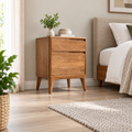 Wooden Bed Sidetable with Natural Matte Finish -Z-BS-012
