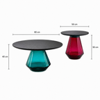 Colored Glass Base Coffee Table Set - Z-CT-029