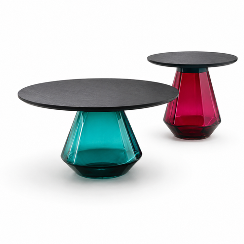 Colored Glass Base Coffee Table Set - Z-CT-029