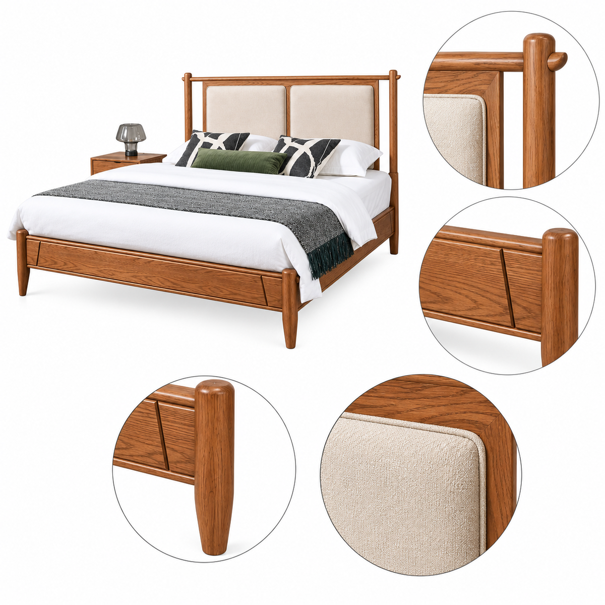 Modern Minimalist Wooden Bed - Z-B-010