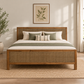 Modern Wooden Upholstered Bed - Z-B-025