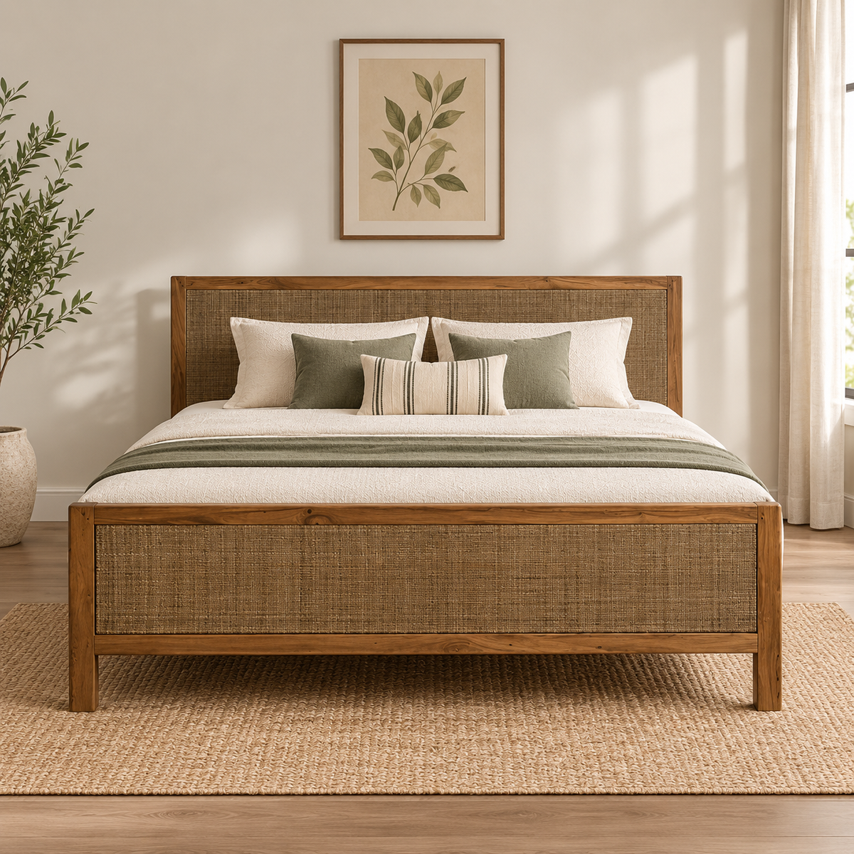 Modern Wooden Upholstered Bed - Z-B-025
