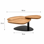 Natural Wood Dual‑Layer Coffee Tabl- Z-CT-020