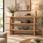 Natural Wood Open‑Shelf Console -Z-C-004