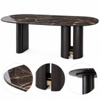 Contemporary Marble & Wood Dining Table - Z-DT-014