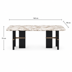 6-Seater Rectangular Marble Dining Table-Z-DT-024