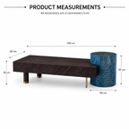 Modern Wood & Blue Accent Coffee Table - Z-CT-021