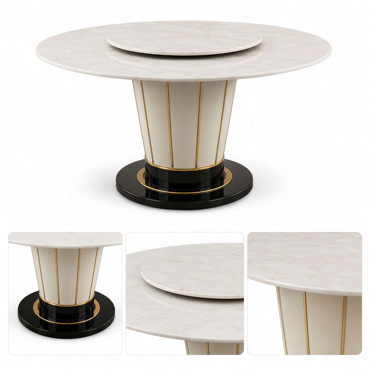 Round Marble Dining Table 6-Seater - Z-DT-019
