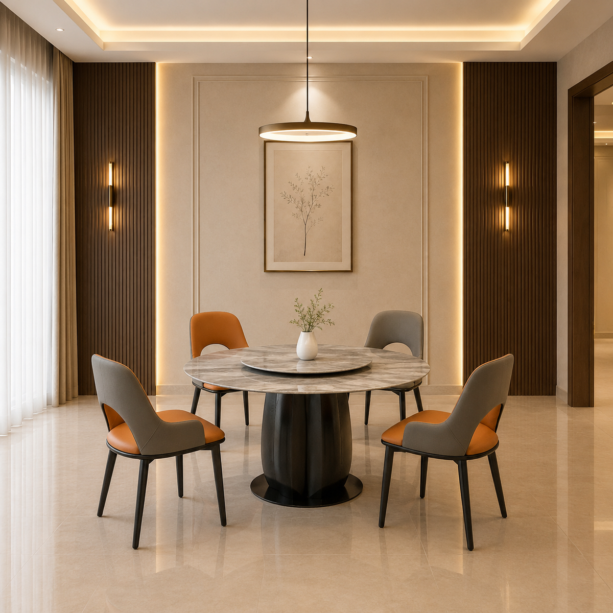Round Marble Dining Table  - Z-DT-017