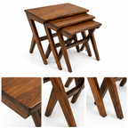 Soild Wooden Nesting Bedside Tables -Z-BS-007