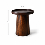 Fluted Pedestal Wood Side Table - Z-ST-006