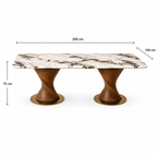 8-Seater Marble Dining Table With Twisted Base- Z-DT-026