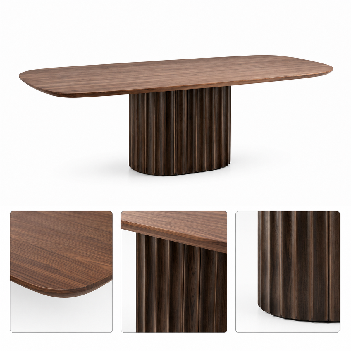 Fluted Pedestal Dining Table - Z-DT-001