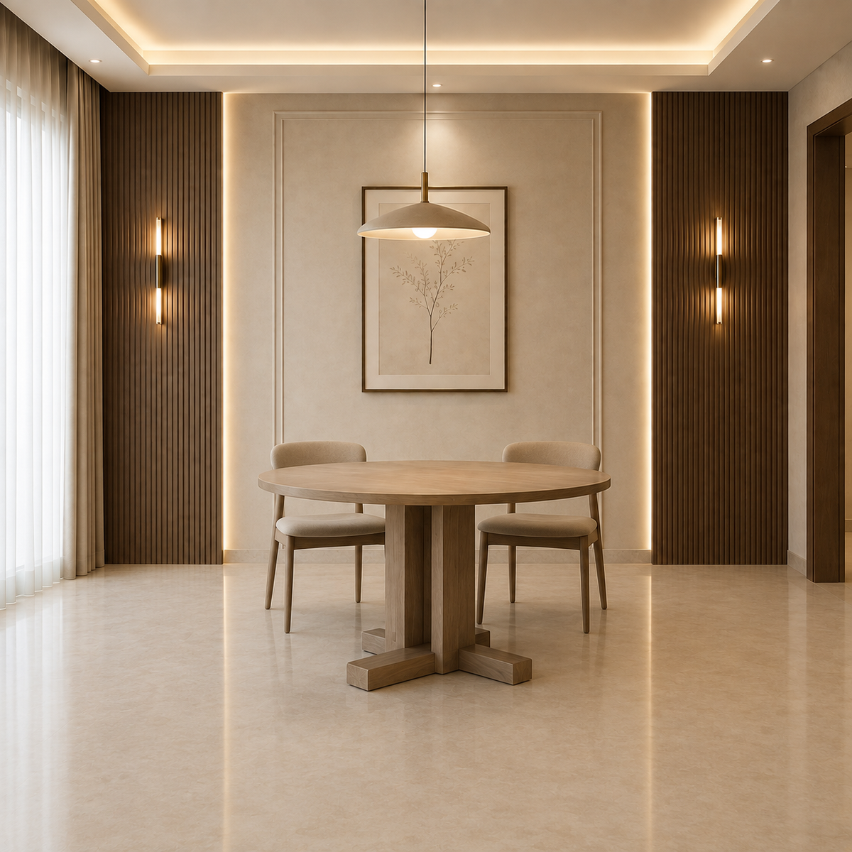 Minimalist  Round Wooden Dining Table -Z-DT-028