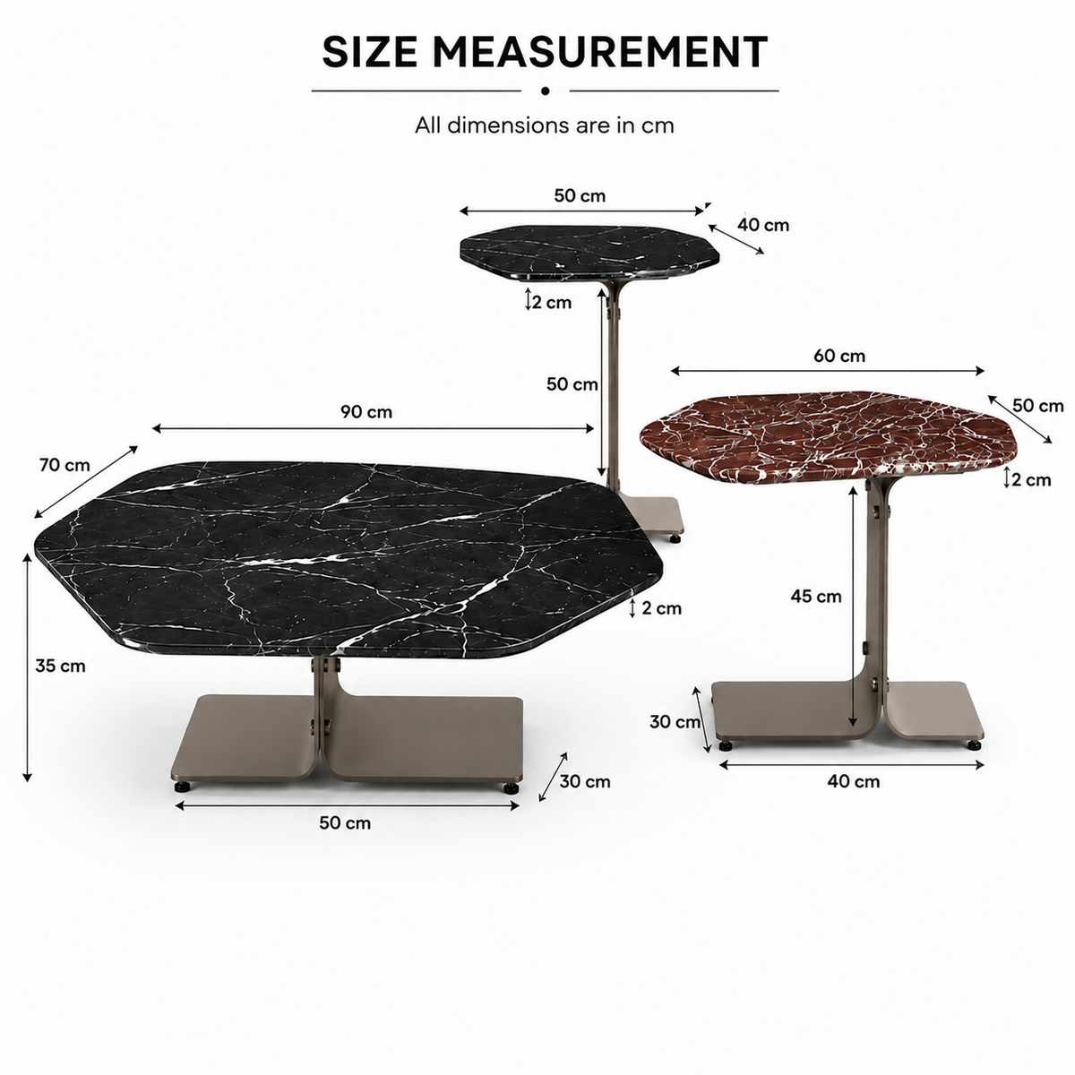 Elegant Marble Nesting Coffee Table Set - Z-CT-013