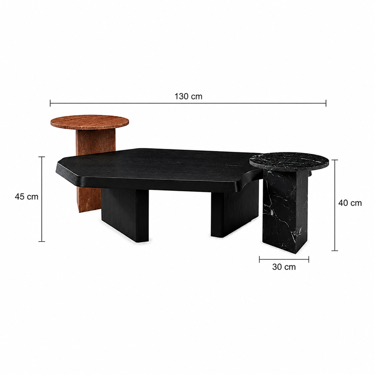 Solid Wood & Marble Table Set - Z-CT-012
