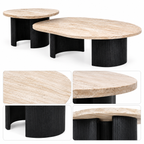 Travertine Nesting Coffee Table Set - Z-CT-003