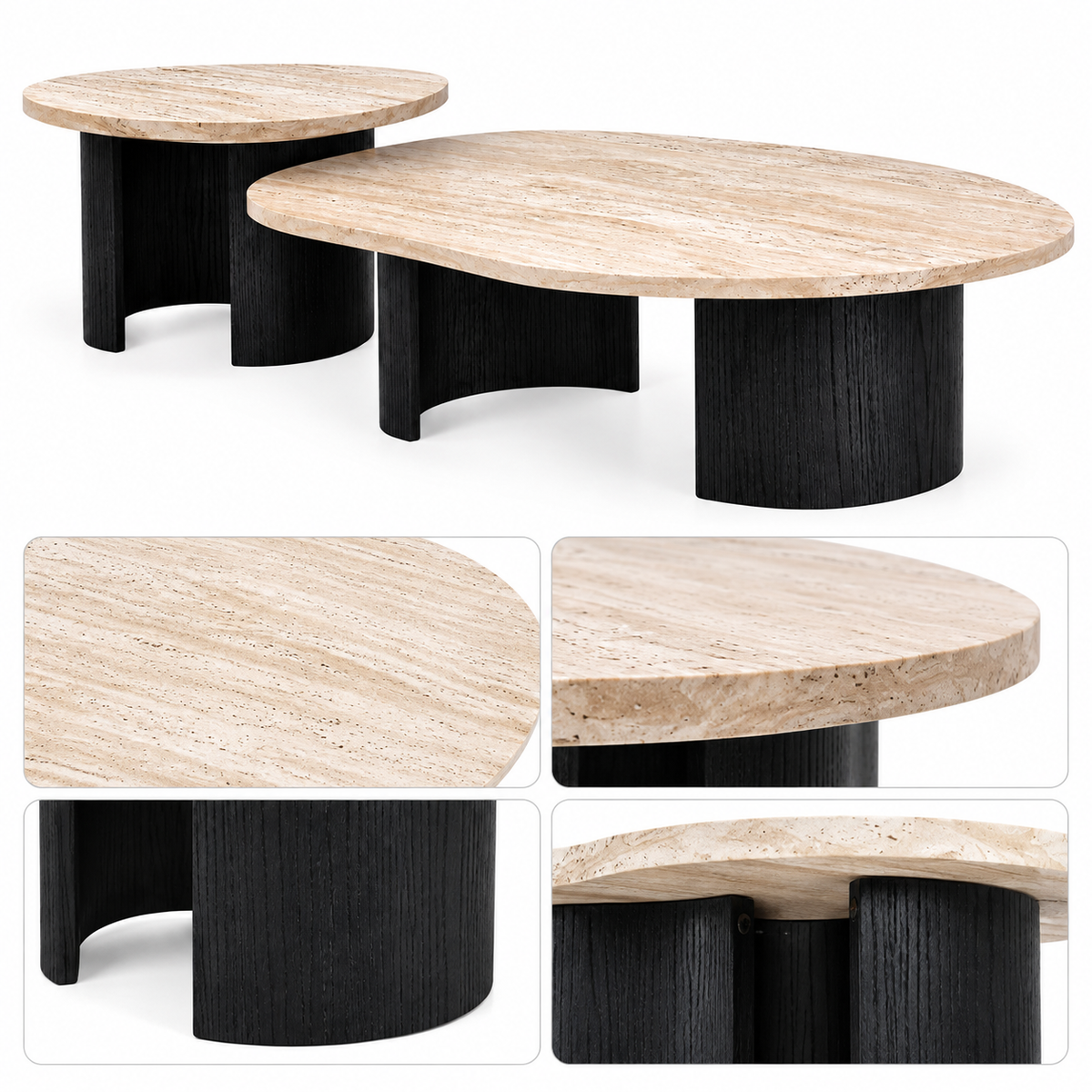 Travertine Nesting Coffee Table Set - Z-CT-003