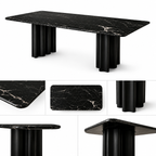 Contemporary Elegance Black Marble Dining Table-Z-DT-023