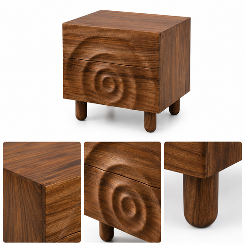 Circular Wave Bedside Table- Z-BS-006