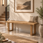 Solid Slatted Wooden Entryway Bench - Z-BB-005