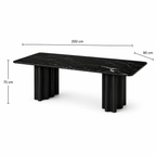 Contemporary Elegance Black Marble Dining Table-Z-DT-023