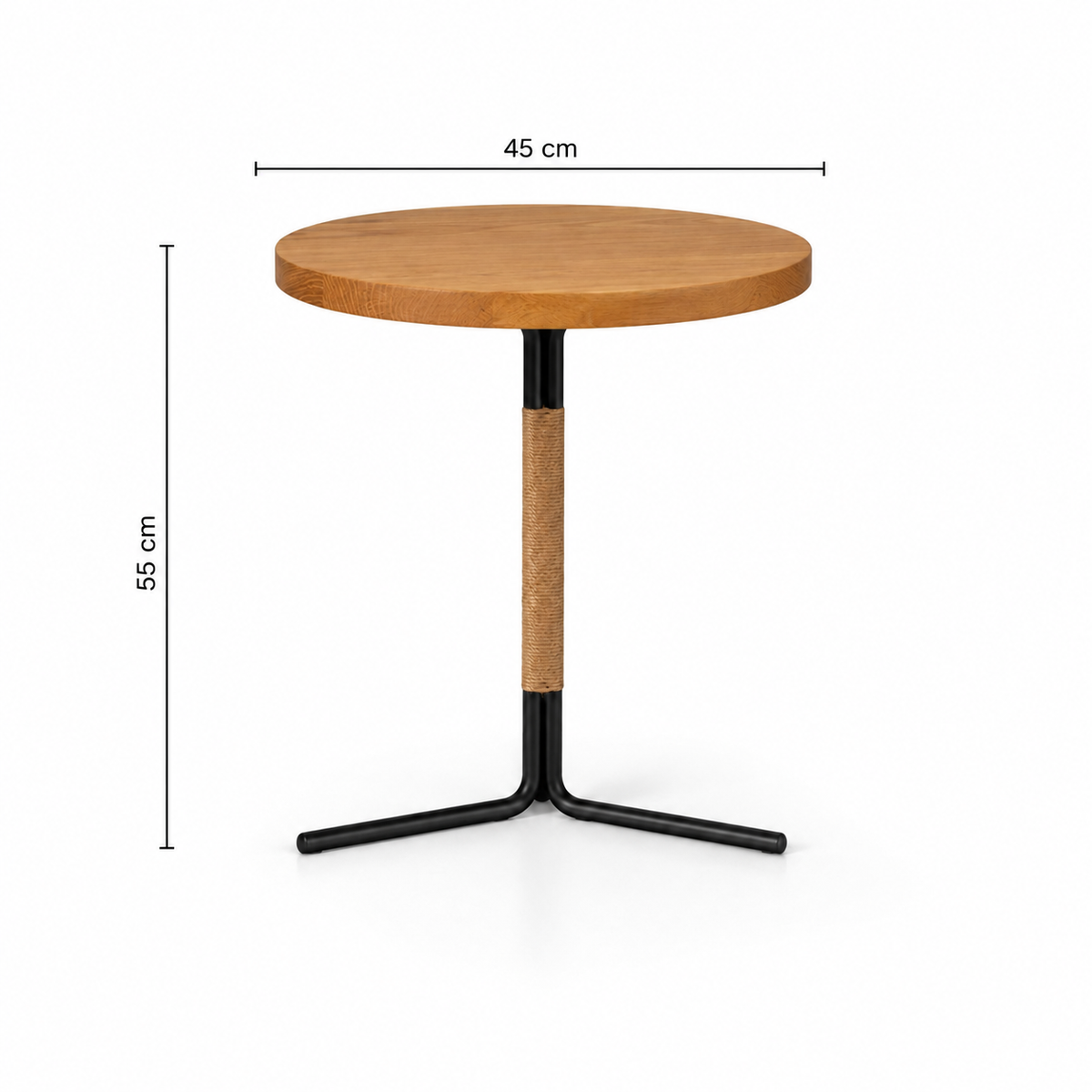 Wood & Metal Round Side Table - Z-ST-007