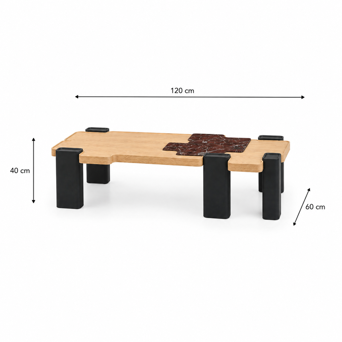 Natural Wood & Marble Coffee Table - Z-CT-023
