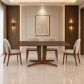 Wooden Dining Table with Metal Base -Z-DT-030