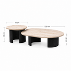 Travertine Nesting Coffee Table Set - Z-CT-003