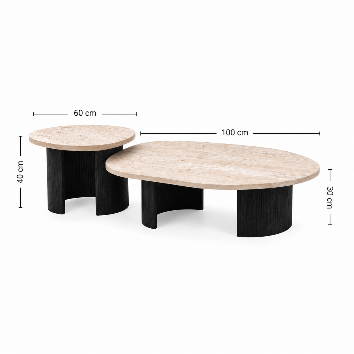 Travertine Nesting Coffee Table Set - Z-CT-003